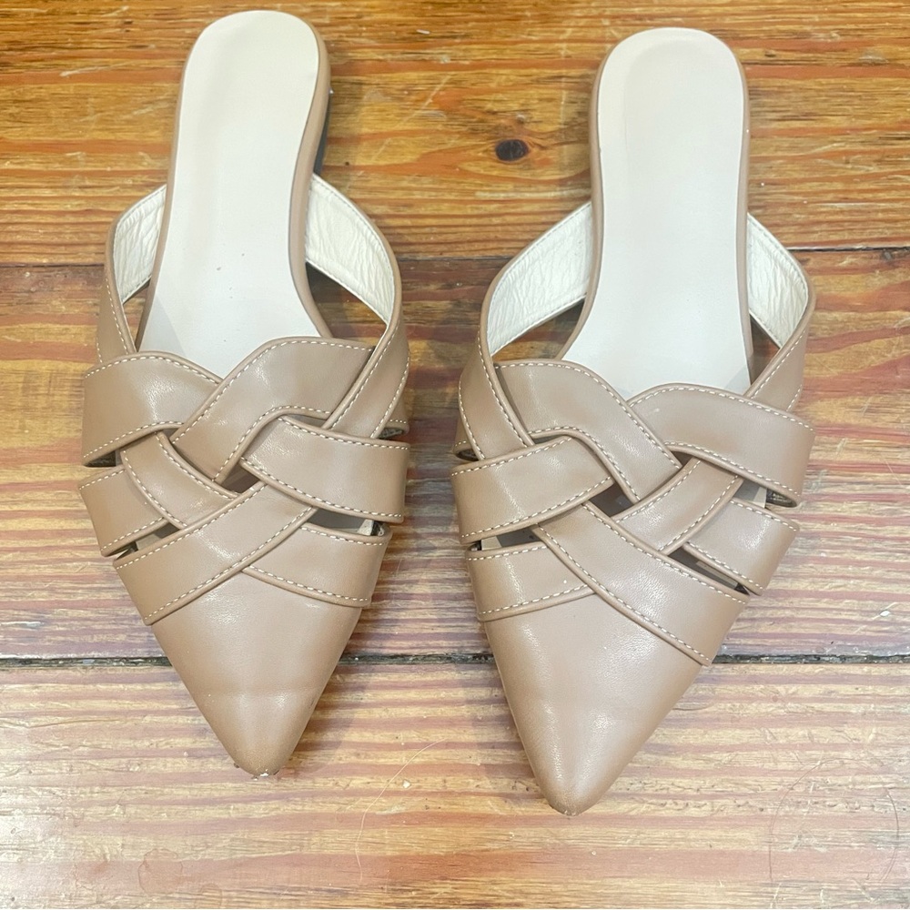 SHEIN Beige Woven Flats